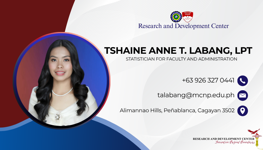 Ms. Tshaine Anne T. Labang, LPT - Statistician for Faculty and Administration