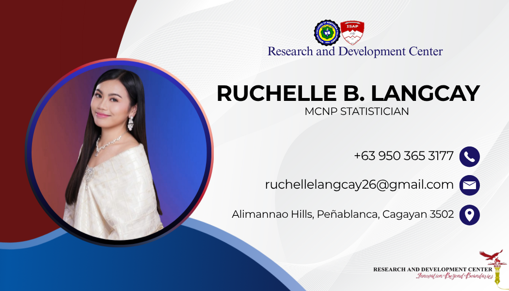 Ms. Ruchelle B. Langcay - MCNP Statistician