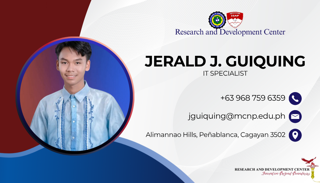 Mr. Jerald J. Guiquing - IT Specialist