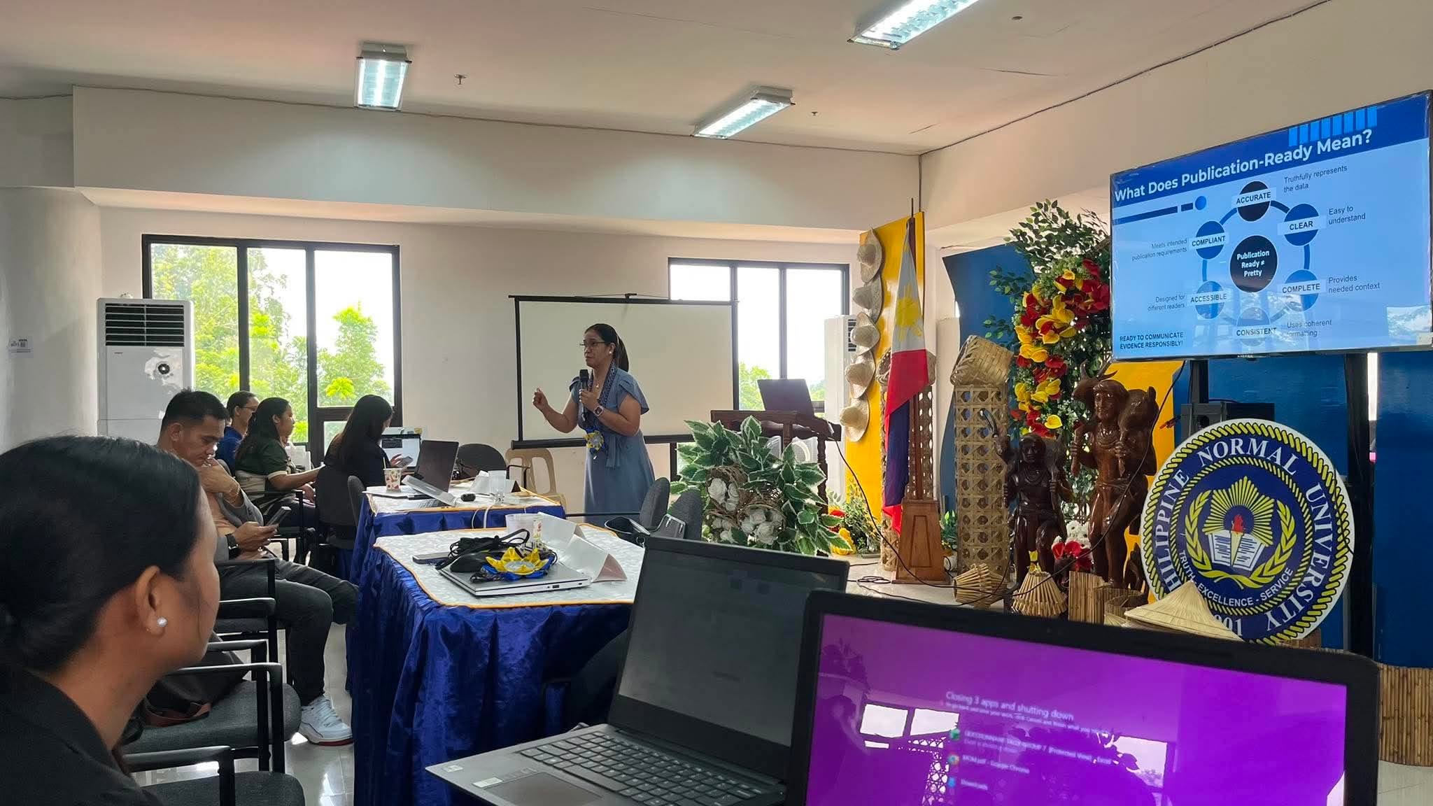 Session presentation outlining criteria for publication-ready health research and institutional reporting standards