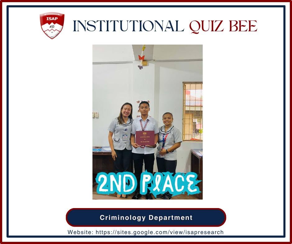 ISAP 2nd Place - Criminology Department