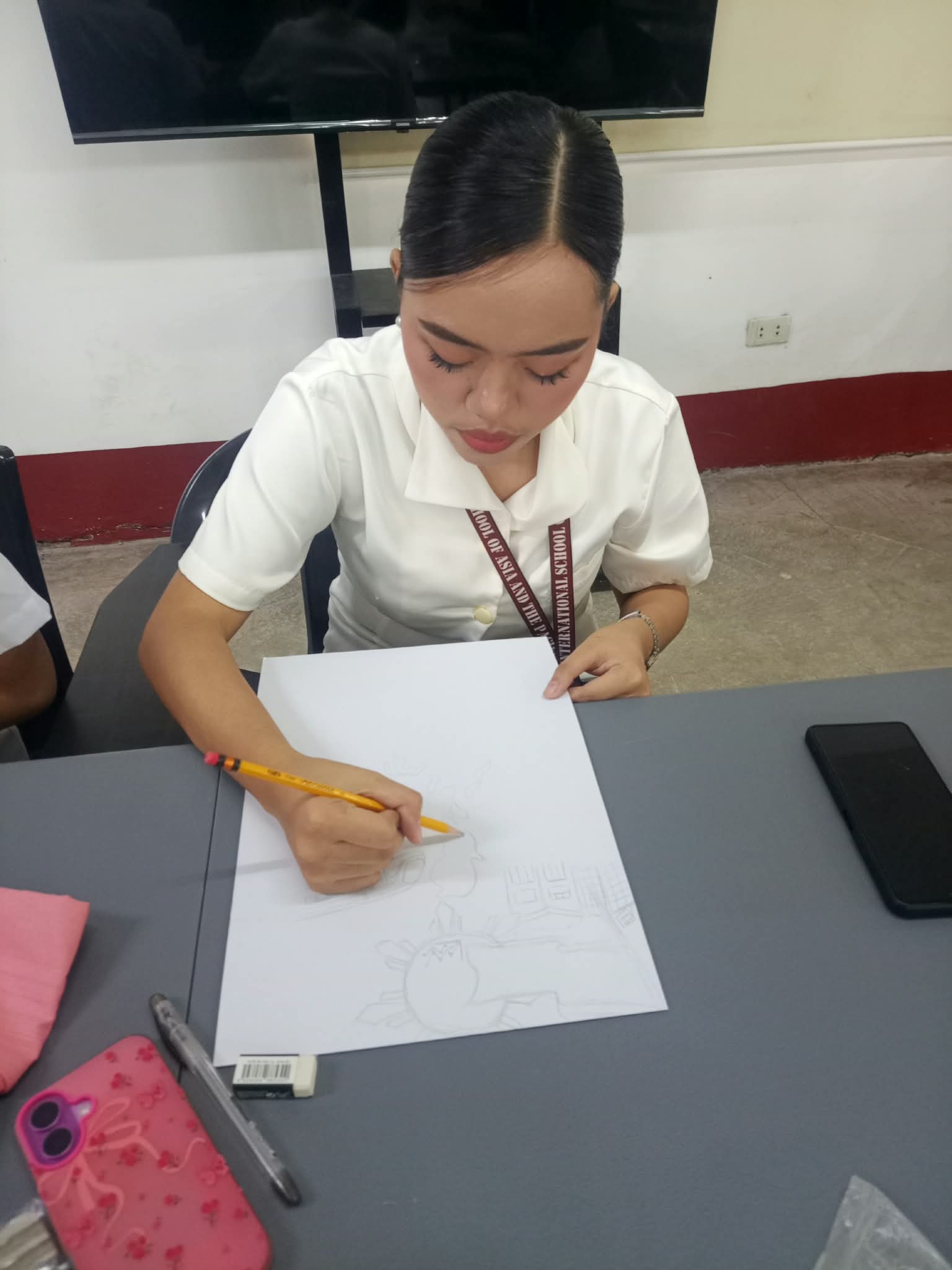 Student drafting visual elements for statistical visualization