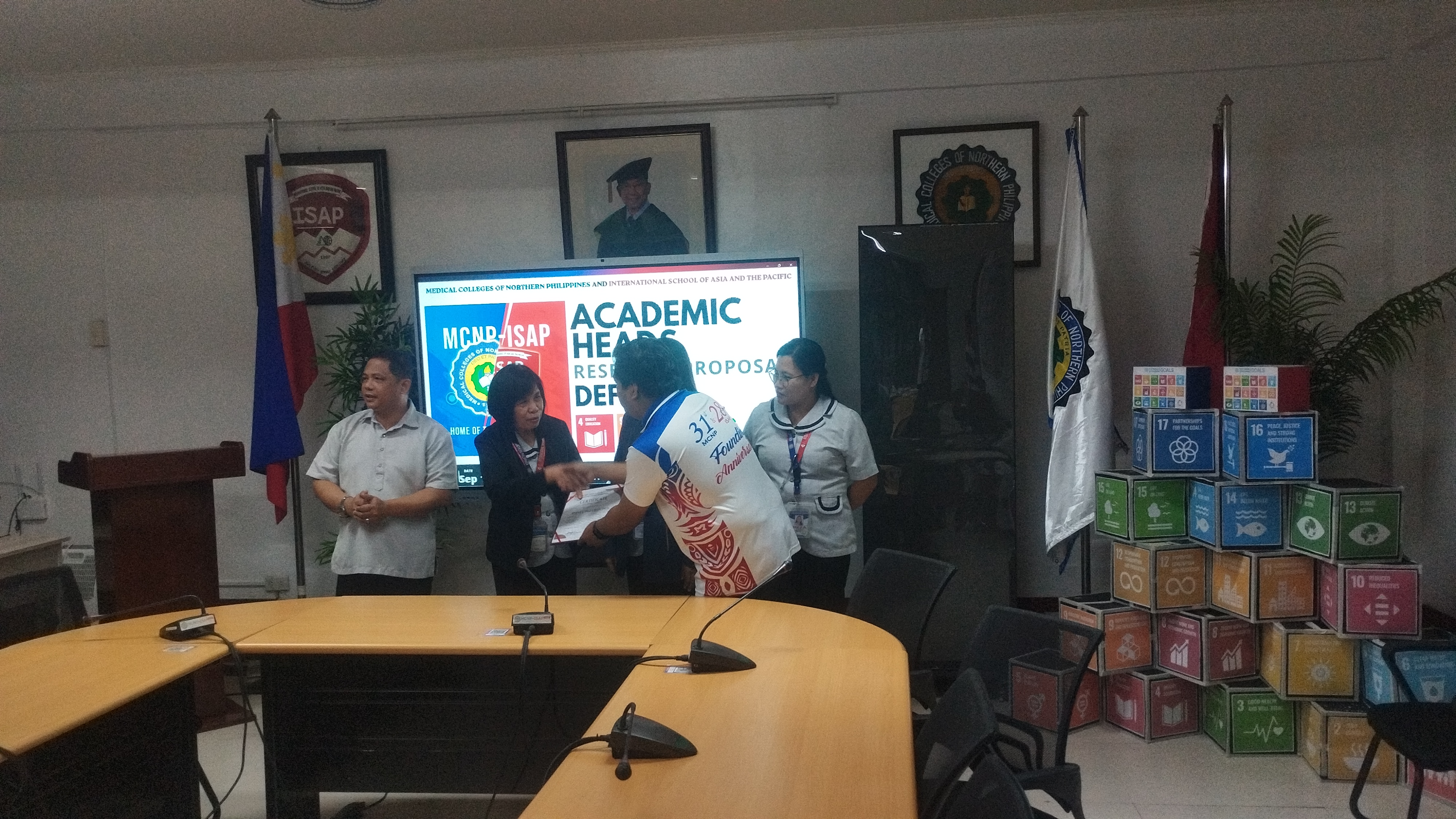 Presentation and awarding of certificate of participation