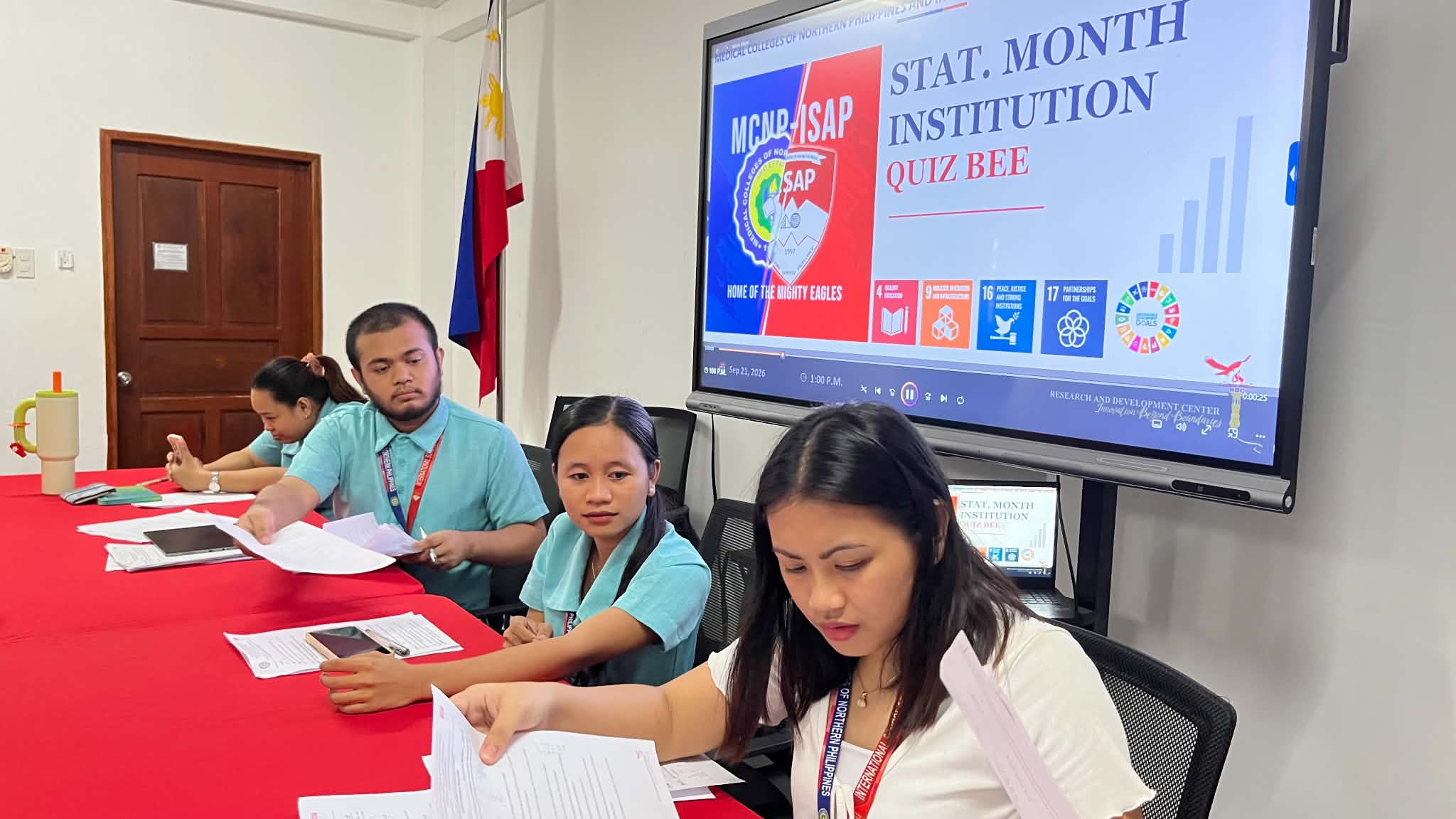 Audience, proctors, and contestants during the Institutional Quiz Bee