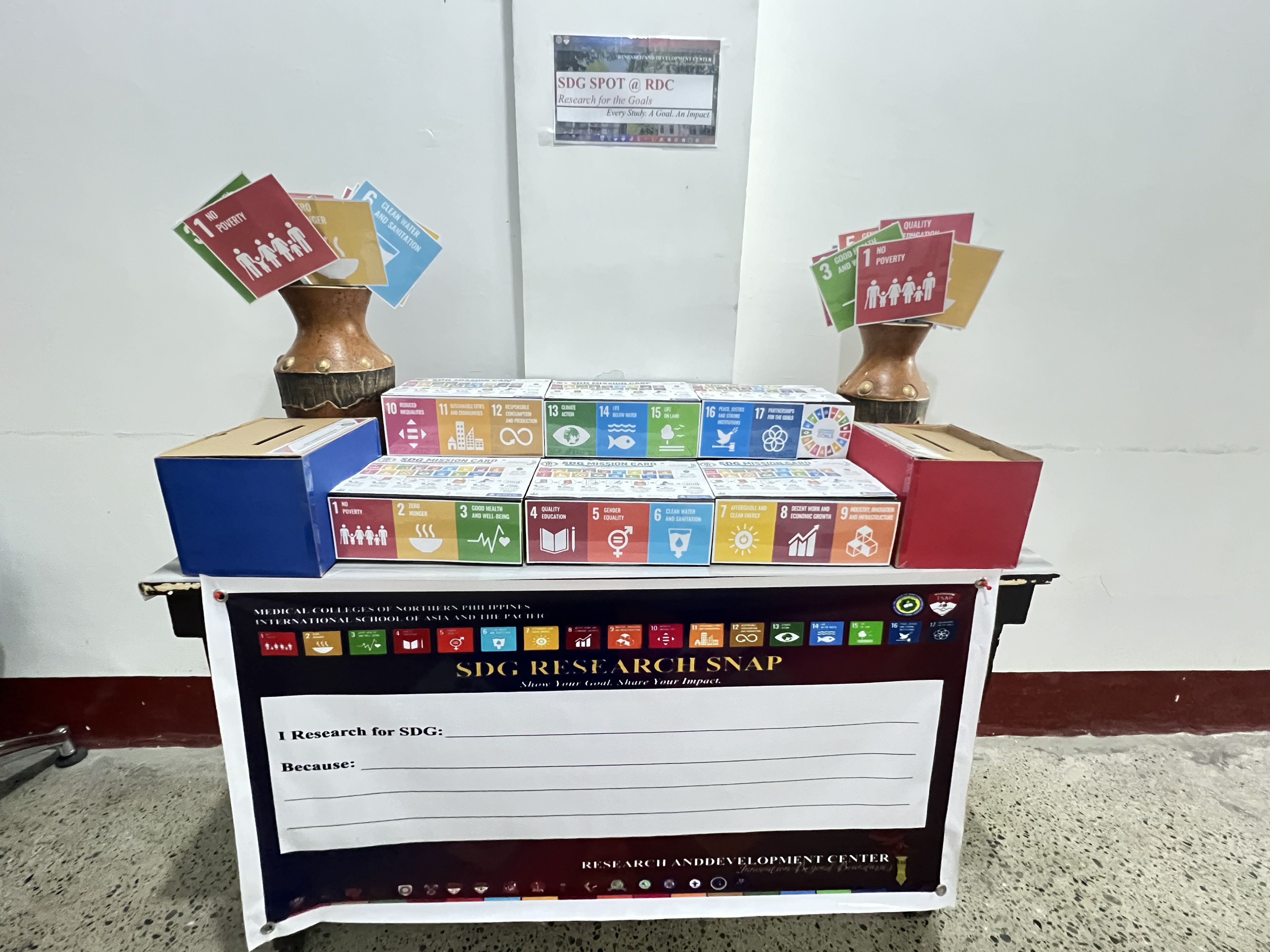 SDG SPOT display and Goal Match materials