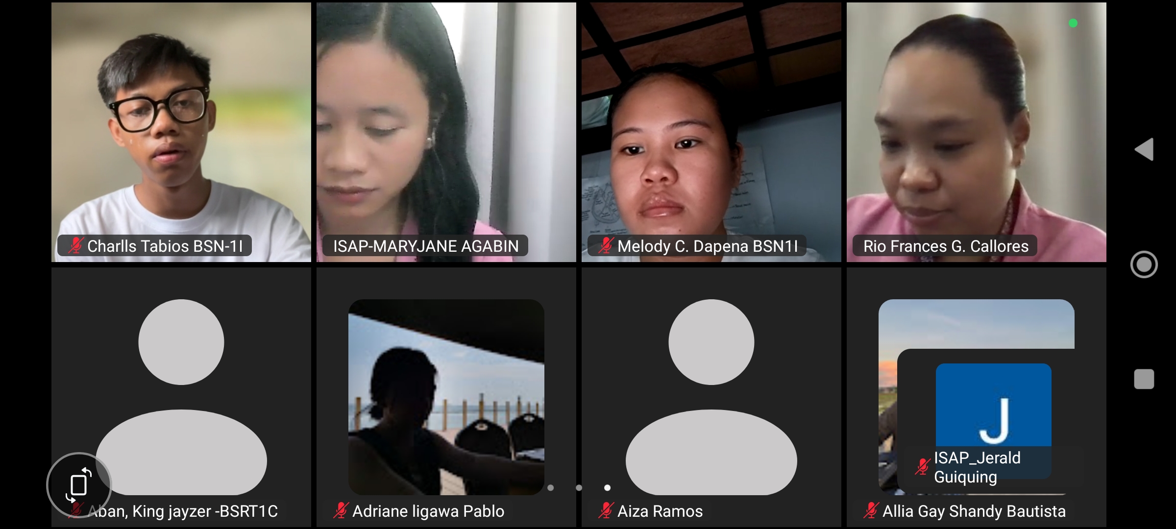 Zoom video meeting session with research focal persons and students